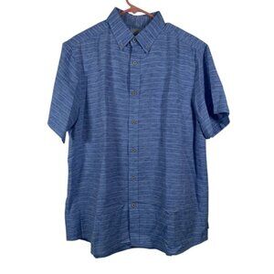 ROWN Blue White Stripe Button Down Shirt Size Large EUC #6641